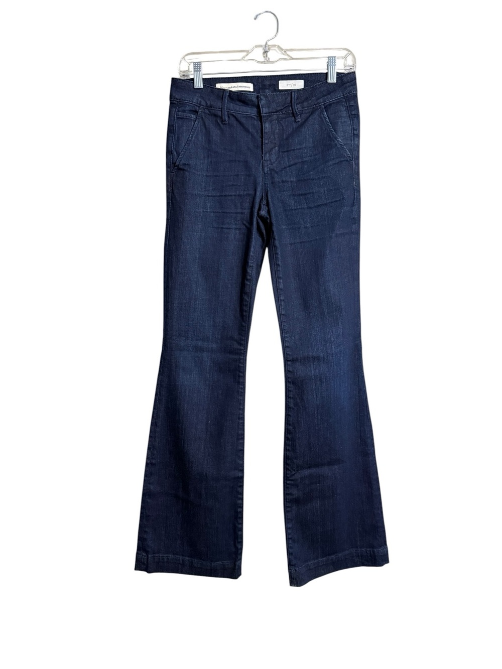 Pilcro Anthropologie Dark Wash Flare Trouser Jeans Size 27 Long 33” Inseam